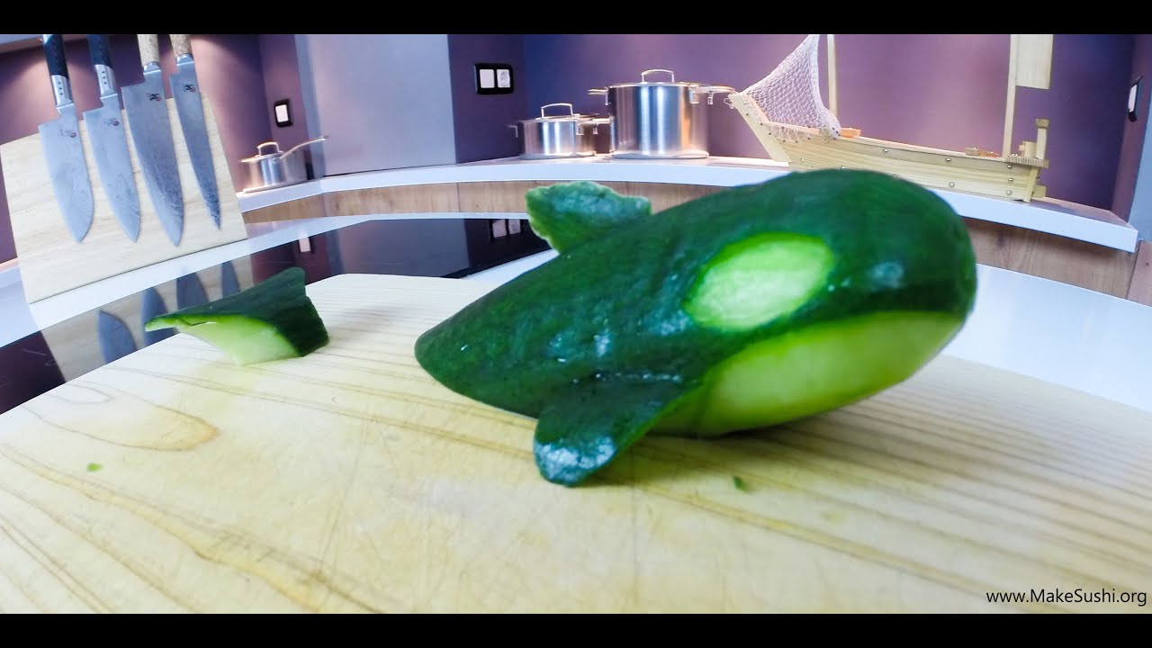 Cucumber Garnish Orca - YouTube