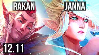 RAKAN & Aphelios vs JANNA & Jhin (SUP) | 2/0/10, Rank 4 Rakan, 2.3M mastery | NA Challenger | 12.11
