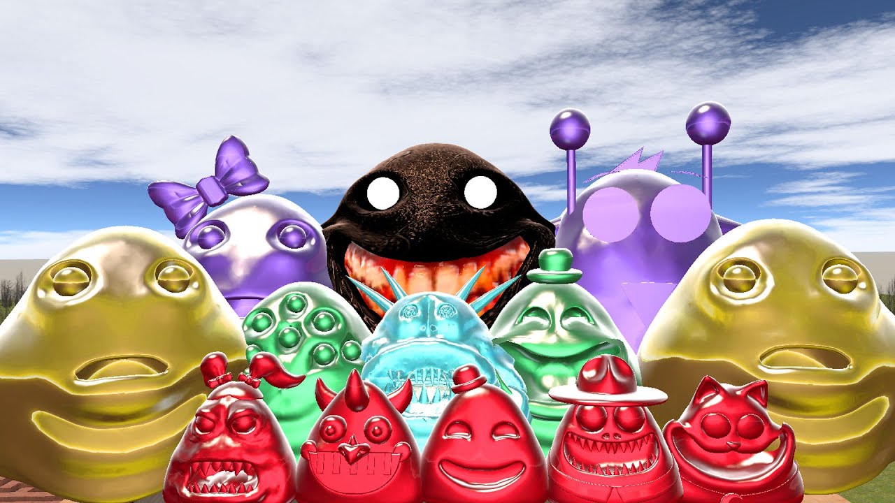 🌀SPARTAN KICKING POU BOU FAMILY FROM BOU'S REVENGE Of POU and SPRUNKI POU in BIG MAZE Garry's Mod