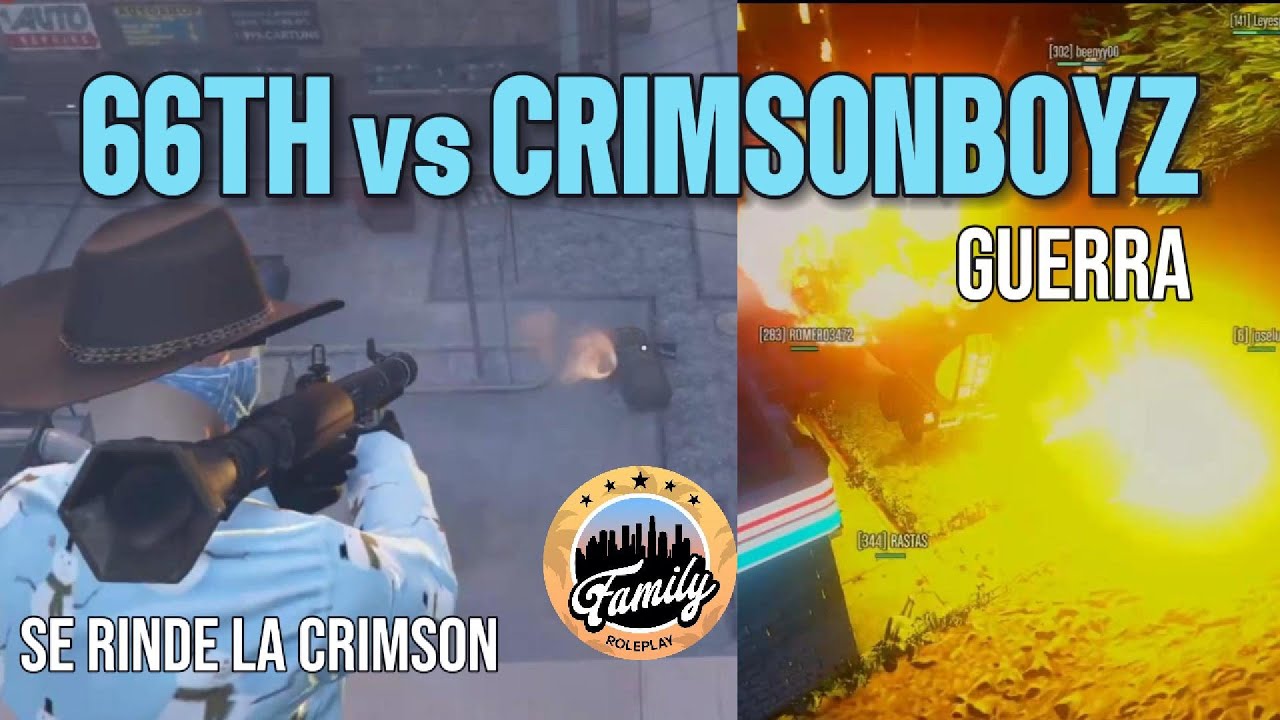 Guerra 66th vs CrimsonBoyz | Doble tiroteo | CB se rinde | Family RP