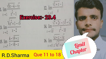 R.D.Sharma 11th Class Limits ll R.d.Sharma  Maths  Ex 29.4 Que 11to18 #Limits #dipeshclasses