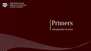 Primer: Introduction to Linux (Fall 2025)