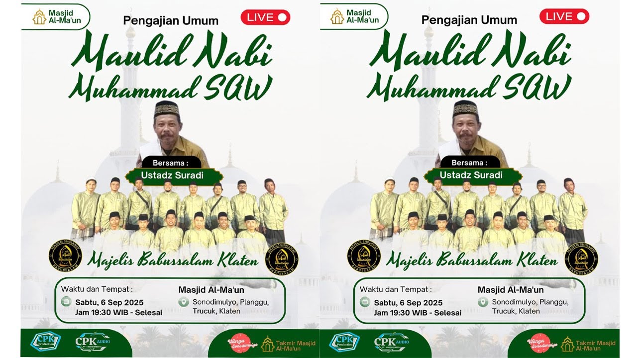 LIVE SONODIMULYO BERSHOLAWAT//USTAD SURADI//HADROH BABUSSALAM//DALAM ACARA MAULID NABI MUHAMMAD SAW