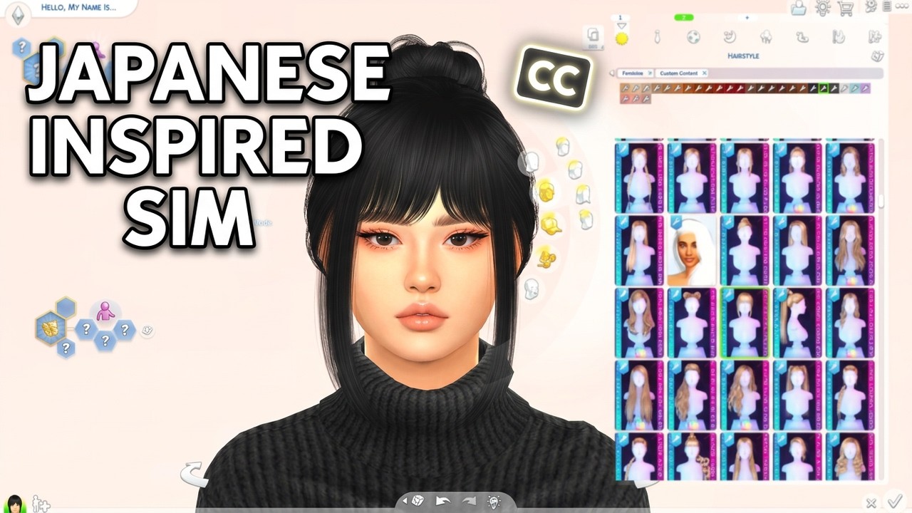 Japanese Inspired Sim | Sims 4 CAS + CC Folder & Sim Download - YouTube