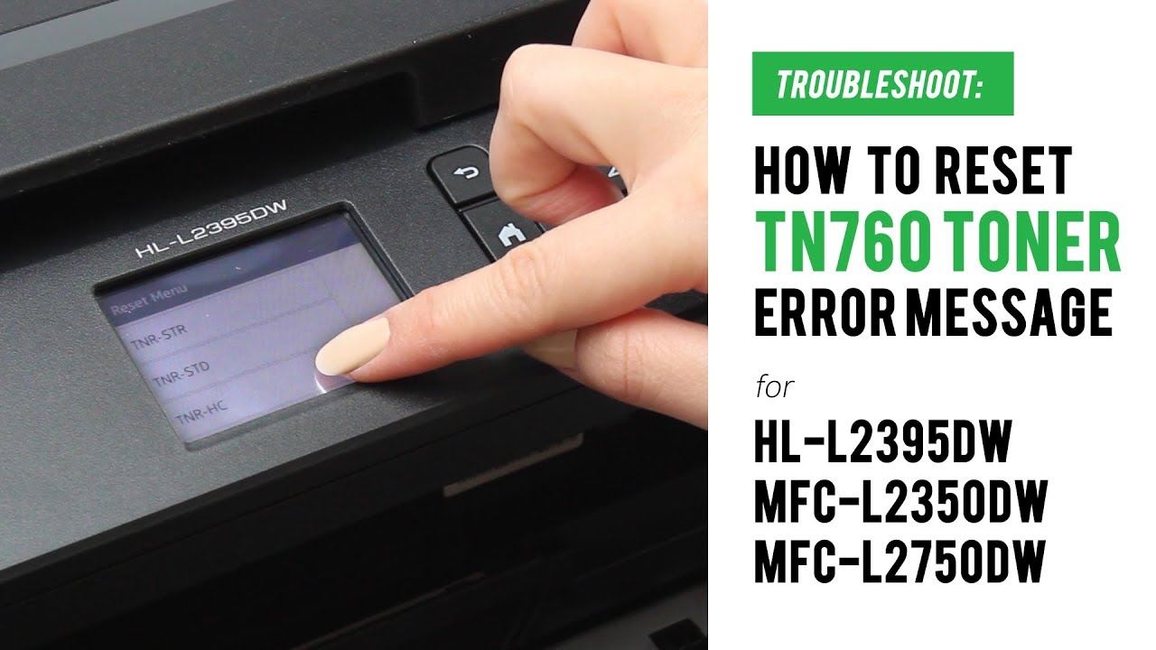How to Manual Reset TN760 Replace Toner Error on Brother HL-L2395DW, MFC-L2350DW, MFC-L2750DW