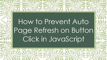 How to Prevent Auto Page Refresh on Button Click in JavaScript