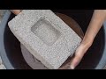 Asmr hub giant slabs of sand cement stonecrush crumbling and dipping in water sleepaid