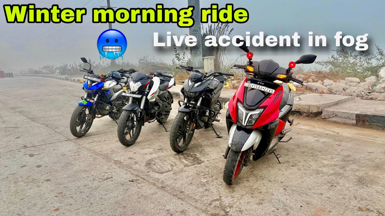 Winter morning ride with Ntorq race xp 🥶 | live crash on ride | vkd vlogs 