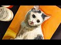 Кот гуашью 🎨 #art #арт #гуашь #изображение #краски #подарок #рисунок #кот #искусство