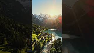 A beautiful nature scene forest mountain valley likes river #forest #mountain #villey #likes #river