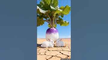 The rabbit saved the turnip plant from drying out by watering it 😭 #ai​ #tree​ #save​ #water​#short