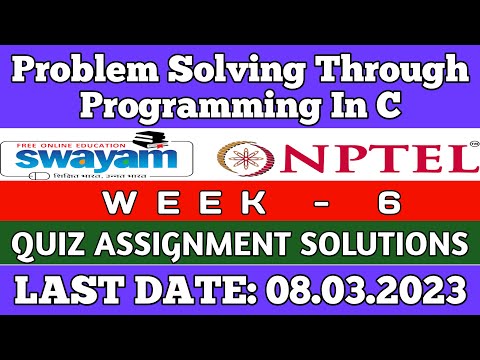 NPTEL Problem Solving Through Programming In C Week 6 Quiz Assignment Solution | Jan 2023