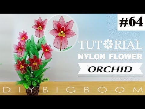 Nylon stocking flowers tutorial #64, How to make nylon stocking flower step by step