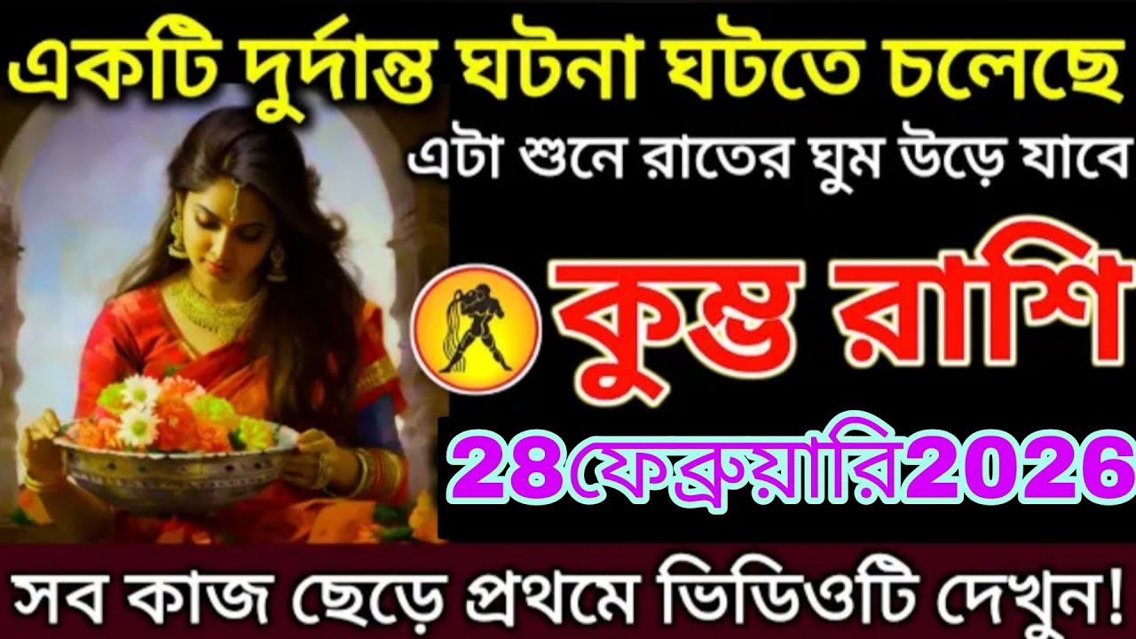 কুম্ভ রাশি 🚨 ২৮ ফেব্রুয়ারি ২০২৬! একটি বড় ঘটনা ঘটতে চলেছে, সাবধান থাকুন!Kumbh Rashi 