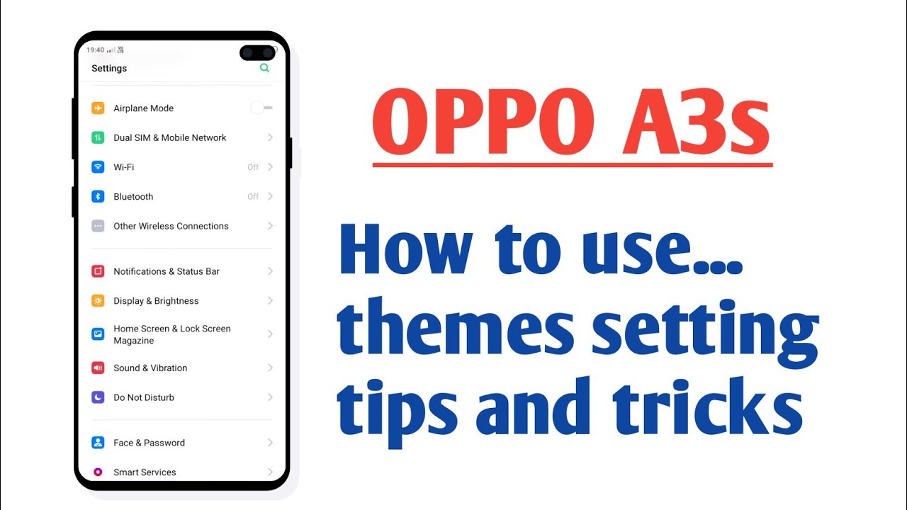 OPPO A3s , How to use themes setting tips and tricks
