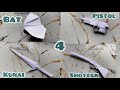 How to make paper 🗡️ kunai bat pistol shotgun orgami weapon