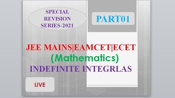 INDEFINITE INTEGRATION||EAMCET||JEE ||PGT&TGT|| MCQS|| #01#MURTHYSIR #JEEMAINS2021