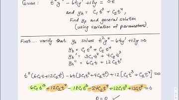 Solving a Nonhomogenous Cauchy Euler DE with Variation of Parameters