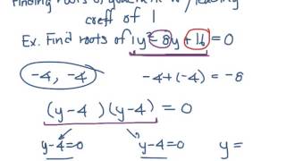 MAT 0028 ALEKS Module 6  Finding the roots of a quadratic equation with leading coefficient 1