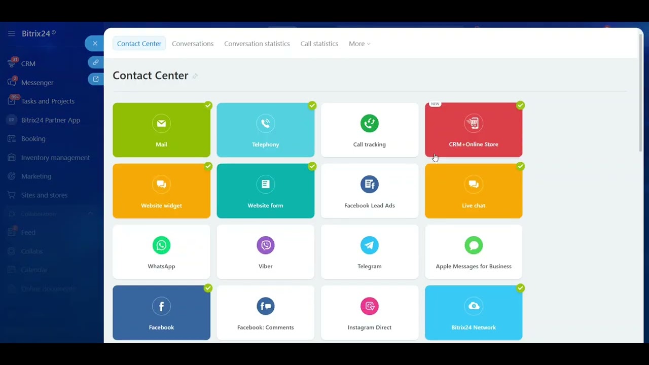 AI chatbot integration with Bitrix24 dashboard