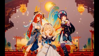 【Genshin Impact MMD／4K／60FPS】Barbara × Yunjin × Nilou【KIRARI MAGIC SHOW】