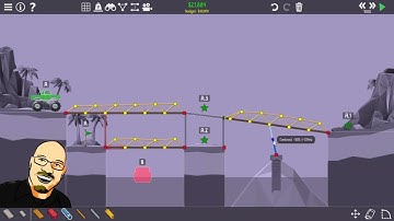 Poly Bridge 2: Level 2-06 Roundabout - A mathematician builds a cheap bridge