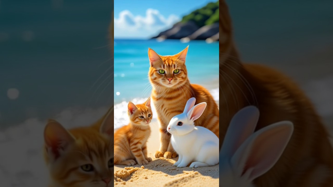 Orange Cat & Kitten Lost at Sea – Short Film 