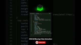 CSS 3d Glowing Cube Animation #css #animation #3danimation