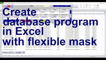 0 Create database program in Excel with flexible mask