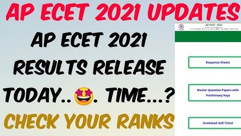 AP ECET 2021 Results Release Today//Time..?//AP ECET 2021 Results//AP ECET 2021 Rank Card