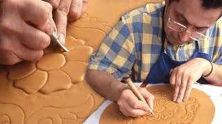 Leather embossing. Artisanal technique to give volume, relief and shape to skins | Documentary film