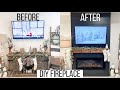 DIY SHIPLAP ELECTRIC FIREPLACE BUILD | *MAJOR TRANSFORMATION*