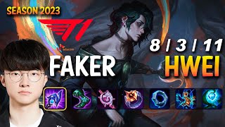 T1 Faker HWEI vs AZIR Mid - Patch 13.24 KR Ranked