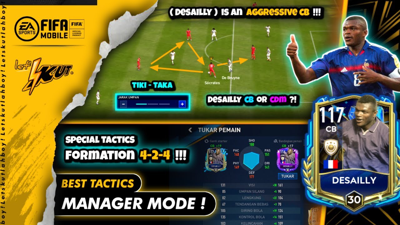 SPECIAL TACTICS FORMATION 424 ‼️ (TIKITAKA) ♻️ Desailly CB or CDM