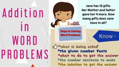 Addition in Word Problems | Steps in Solving  Word Problem | Kindergarten