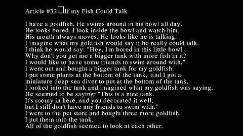 U2 Lession 32 If my Fish Could Talk