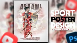 Cara Membuat Poster Sepak Bola Pemain Timnas Indonesia | Sport Poster Design in Adobe Photoshop screenshot 2