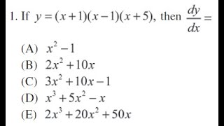 Question 1 - CollegeBoard CLEP Calculus 2016