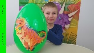 Большое яйцо с сюрпризом ДИНОЗАВРЫ Видео для детей про динозавры игрушки Киндер сюрпризы Большое яйцо с сюрпризом ДИНОЗАВРЫ Видео для детей про динозавры игрушки Киндер сюрпризы