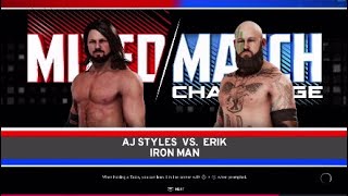 AJ Styles vs Erik Iron Man|WWE 2K20