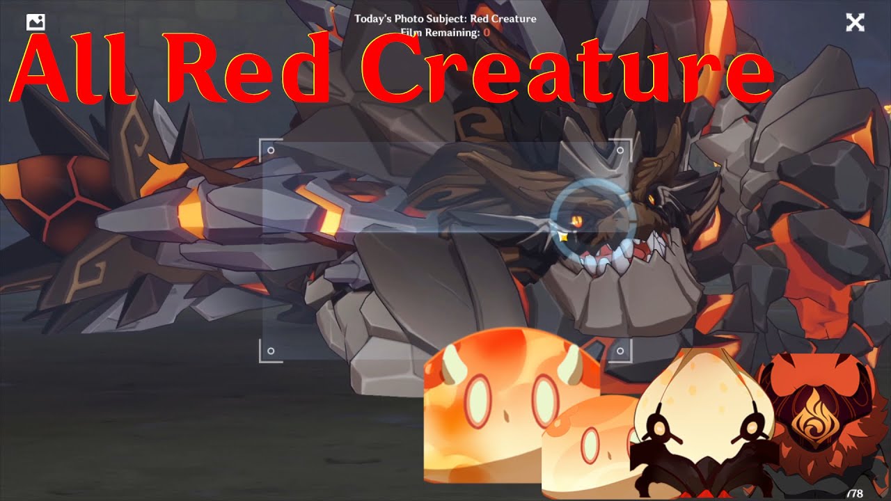 All Red Creature For Genshin Impact Event Five Flushes Of Fortune Youtube