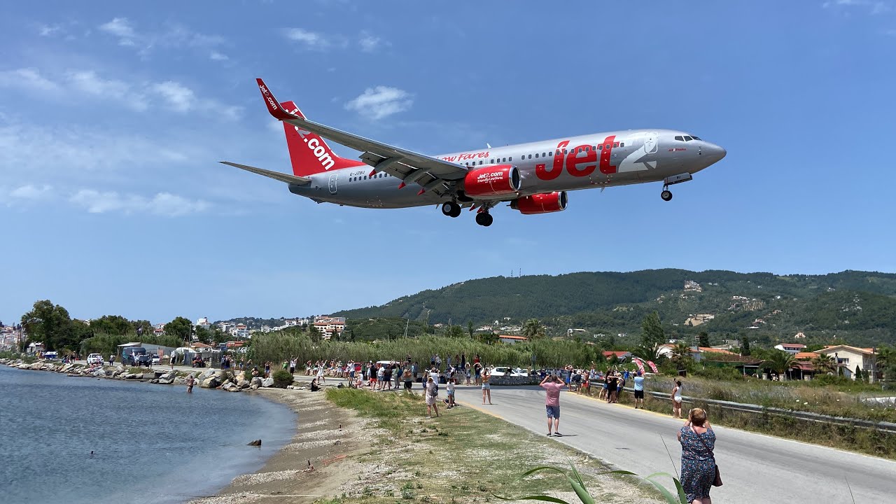 Skiathos plane landing YouTube