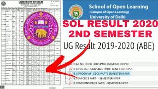 Ba Programme 2 Semester result || sol du 2020 || sol all update ||