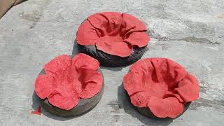 Cara Membuat Vas Bunga Cantik Dari Karpet Bekas dan semen || DIY cement craft || flower pot