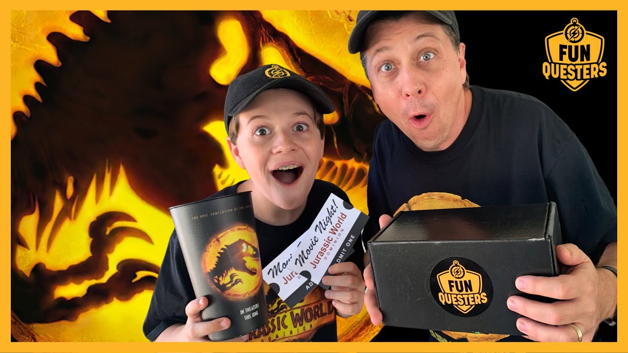 ⁣Jurassic World Dominion Surprise Dinosaur Movie Night with FunQuesters Aaron & LB