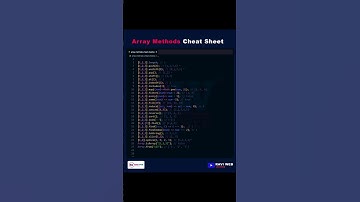 array methods cheat sheet #htmlcss #css #javascript #websitedesign #shorts