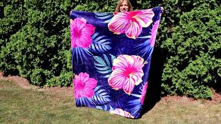 Bright Pink Hibiscus  super soft Throw Blanket - Size - 50" X 60" screenshot 4