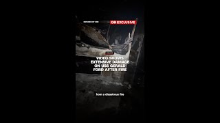 Video shows extensive damage on USS Gerald Ford after fire