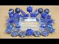 BLUE GLITTER SLIME Season Glitter Series1 Mixing makeup and glitter into Clear Slime