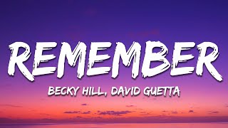 Becky Hill & David Guetta - Remember (Lyrics) Resimi